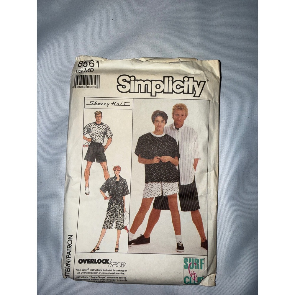 Vintage Simplicity 8561 Sherry Holt Surf Club Shirt Pants Shorts Pattern Size MD